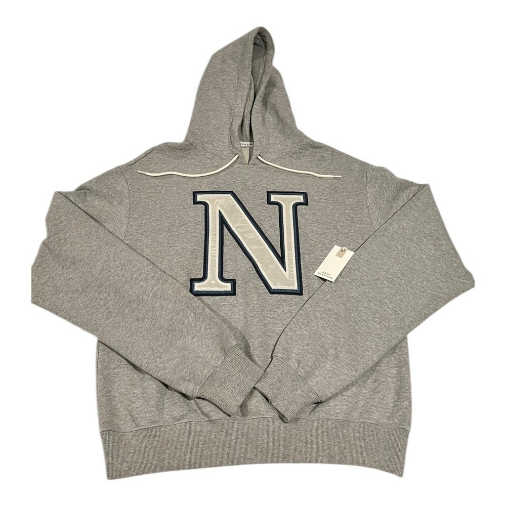NWT Good American Hooded Sweatshirt Gray Women's Size 2 Pullover‎ Hoodie